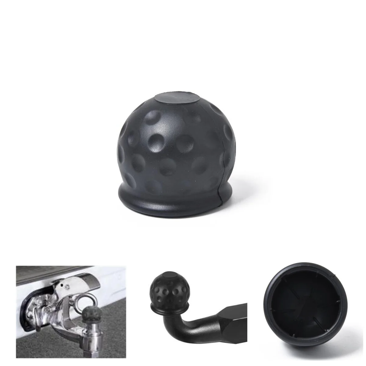 

50Mm Universal Tow Ball Cover For Car Truck Trailer Hitch Mounting Dust Proof Protection Fits Swan Neck Bolt On Towing