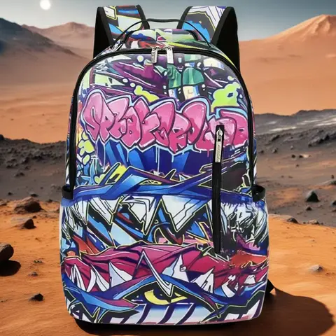 A Hip-Hop Street-Style Backpack with Spray-Painted Ground Motifs for Men, a New Trendy Lightweight Printed Backpack with a Checkered Pattern, Also a Fashionable Outdoor Commuter Bag, Large-Capacity Travel Bag, Multifunctional Storage Backpack, with Adjustable Shoulder Straps, Suitable for Teenagers, Back-To-School, the Best Valentine's Day Gift, a Gift for Friends or to Give Away, a Gift for Men, an Interesting Gift