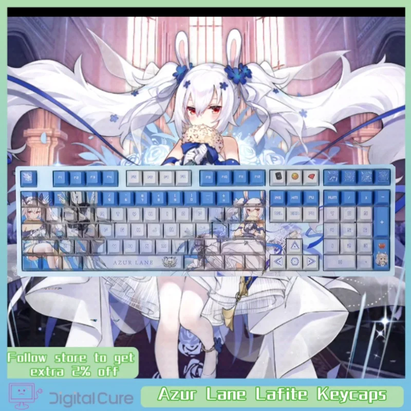 New Azur Lane Lafite Themed Keycaps 120 Key Pbt Thermal Sublimation Mechanical Keyboard Anime Game Cartoon Collect Gifts Keycaps