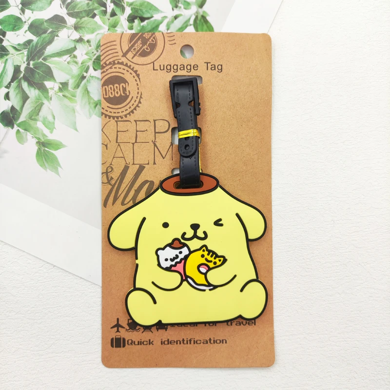 KUROMI Cinnamoroll الأمتعة التسمية السفر الأمتعة العلامة مرحبا كيتي حقيبة معرف عنوان حامل الأمتعة الصعود تذكرة المحمولة