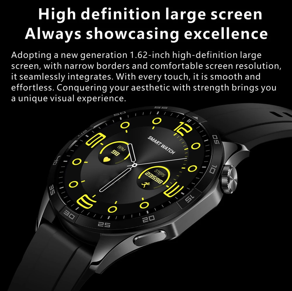 

NFC Blue Tooth Call Smart Watches Men Waterproof 1.62'' HD Screen Compass Smartwatch 400mHa AI Voice Sports Fitness Health Sleep