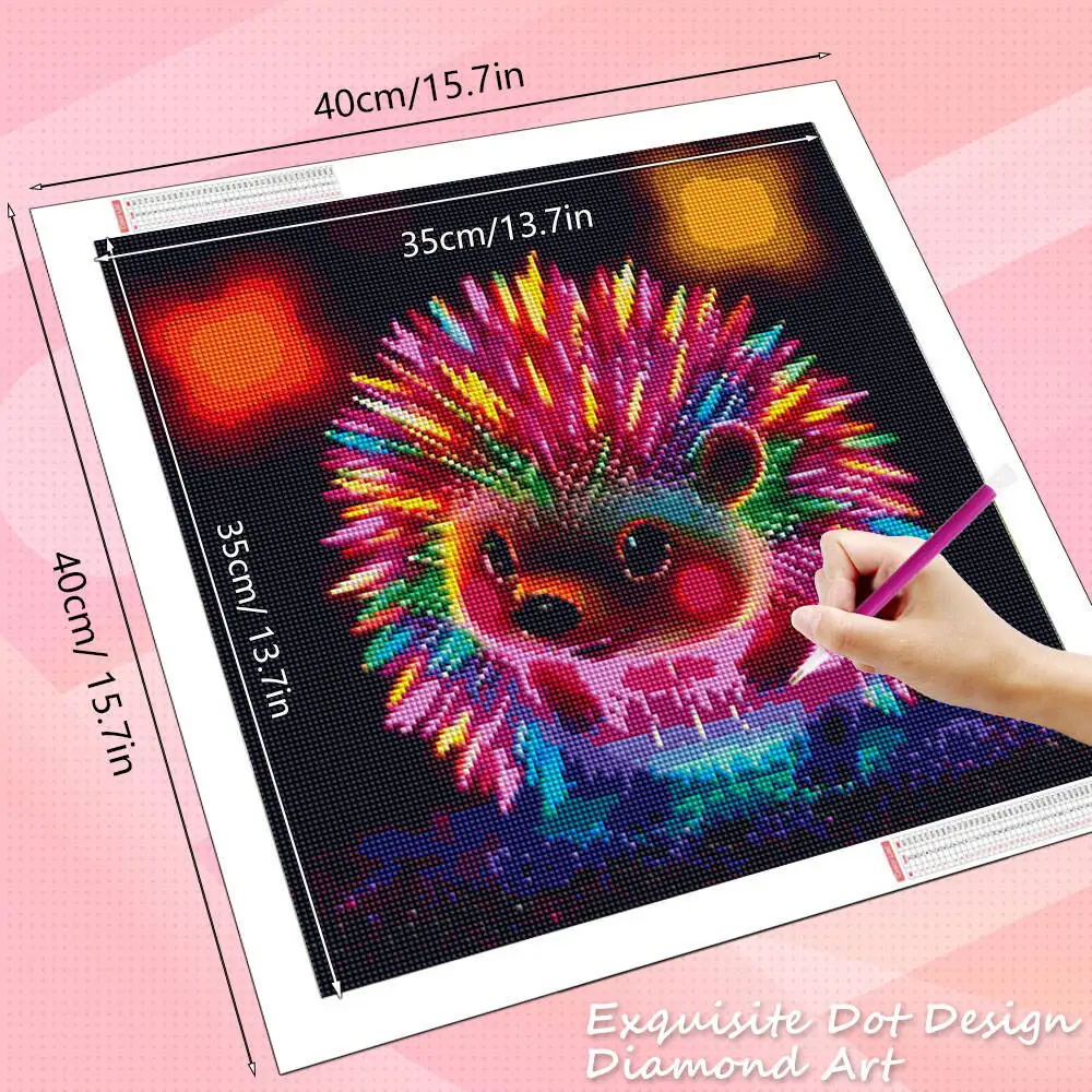 ภาพปักเพชร 5 มิติ ลายเม่น งานปักเพชรแบบเต็มสี่เหลี่ยมและทรงกลม สำหรับตกแต่งบ้าน โมเสกเพชร