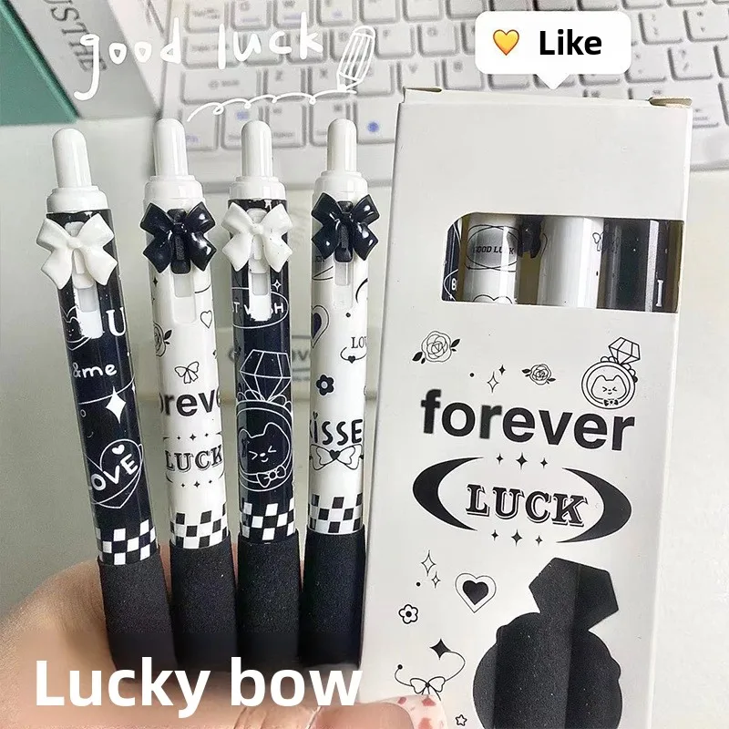 4 قطعة أقلام لطيف قابل للسحب الكرتون هلام أقلام لينة قبضة أقلام 0.5 مللي متر قلم حبر أسود أقلام الجمالية Kawaii مكتب المدرسة أقلام