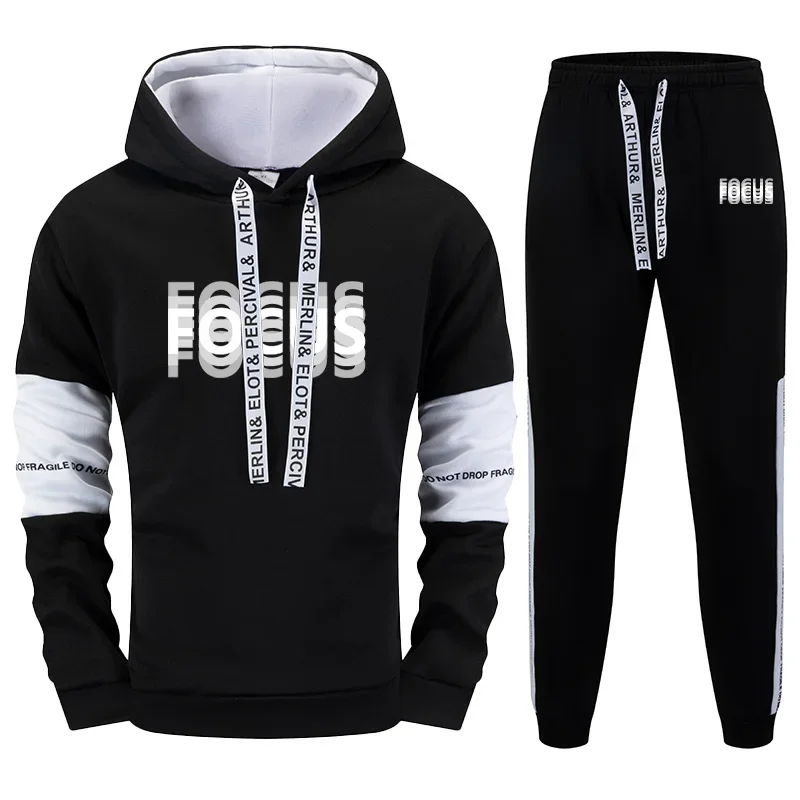 

Men Tracksuit Hoodies Sweatpants Illusory Focus Print Sweatshirts Autumn Winter Daily Casual Sporty Jogging Suit Men's Clothing