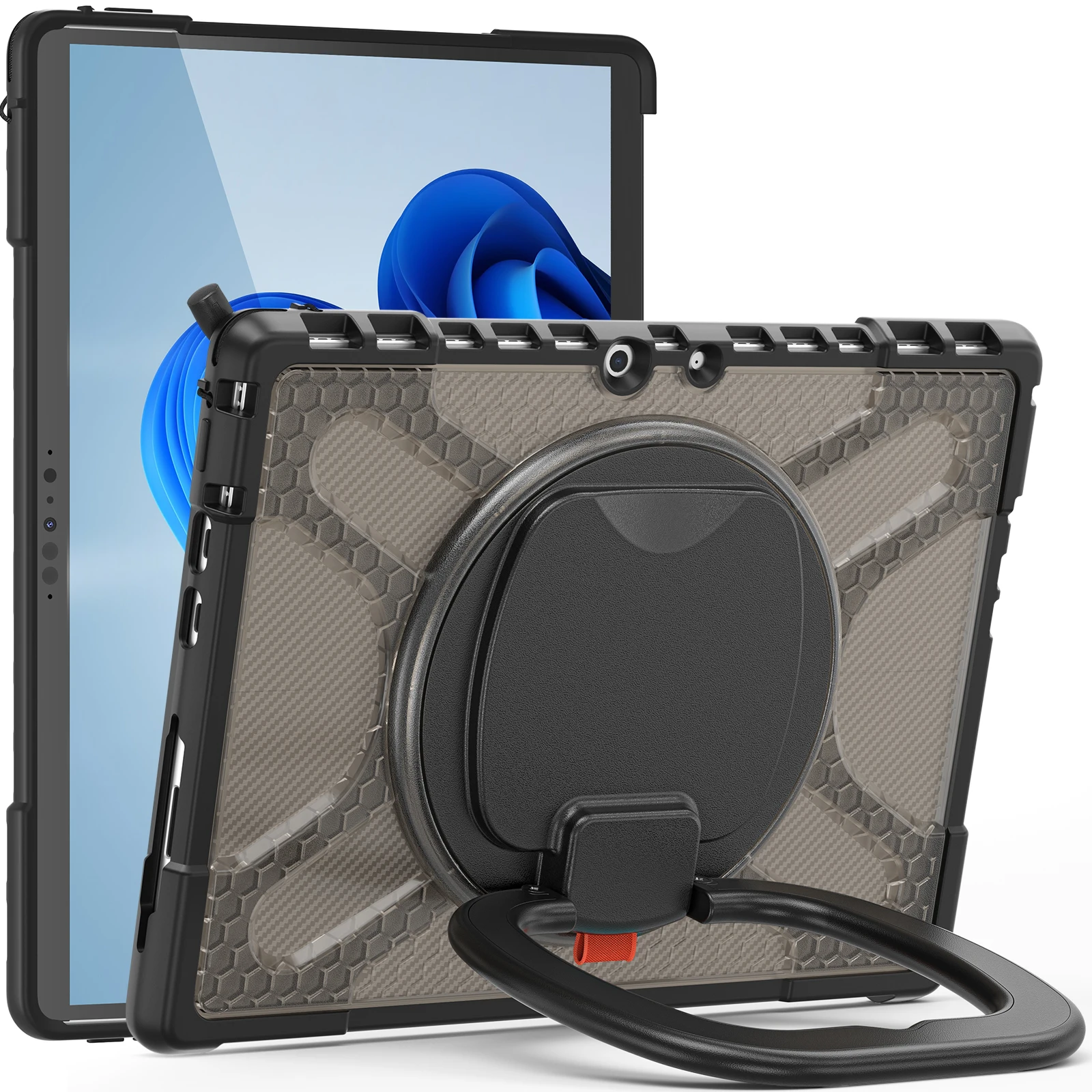 

Чехол с вращающейся ручкой и подставкой для Microsoft Surface Pro 8, 13,0 дюймов, сверхпрочный чехол из ТПУ-ПК с поддержкой подключения клавиатуры