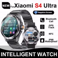 New For Xiaomi S4 Sports SmartWatch Men AMOLED Outdoor Fashion NFC GPS Compass Heart rate Waterproof Bluetooth Call Smartwatches