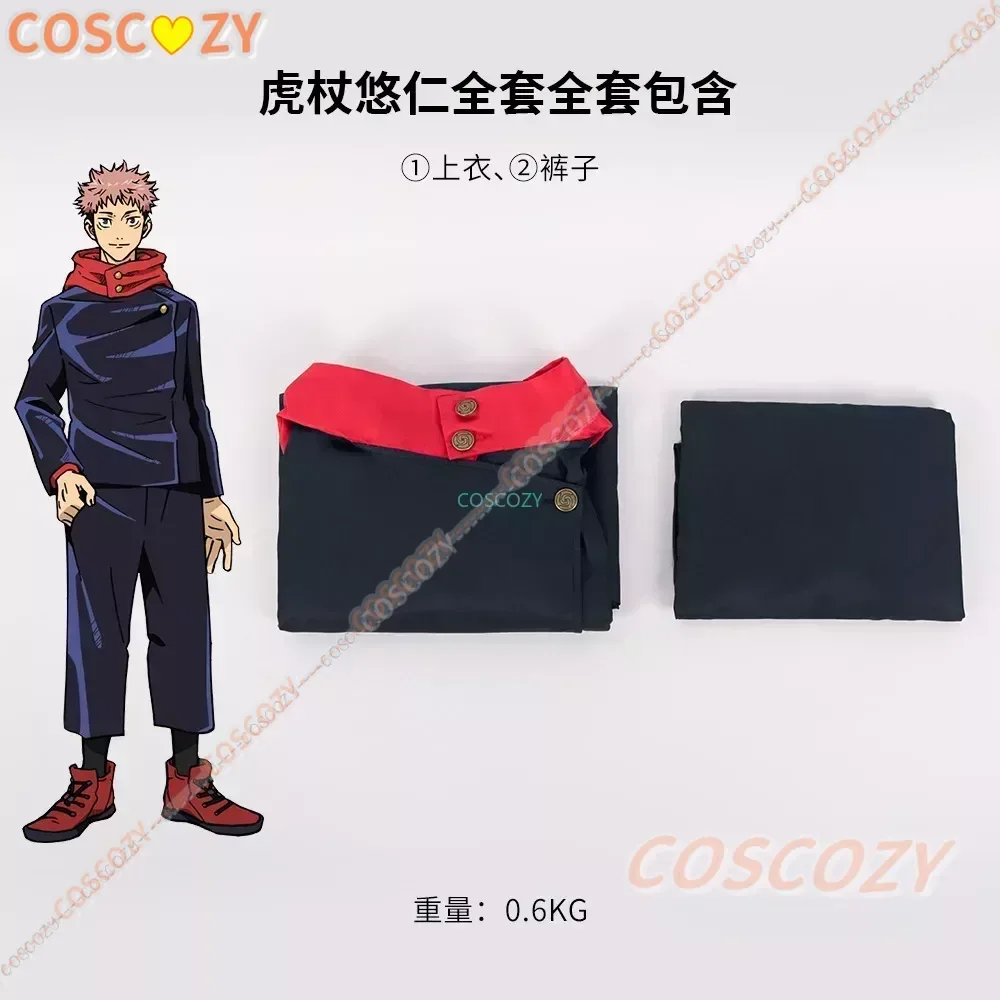 Jujutsu Kaisen Itadori Yuji disfraces de Cosplay, pantalones superiores, conjunto de uniforme de Anime para fiesta de Halloween, Carnaval, mascarada, conjunto de peluca