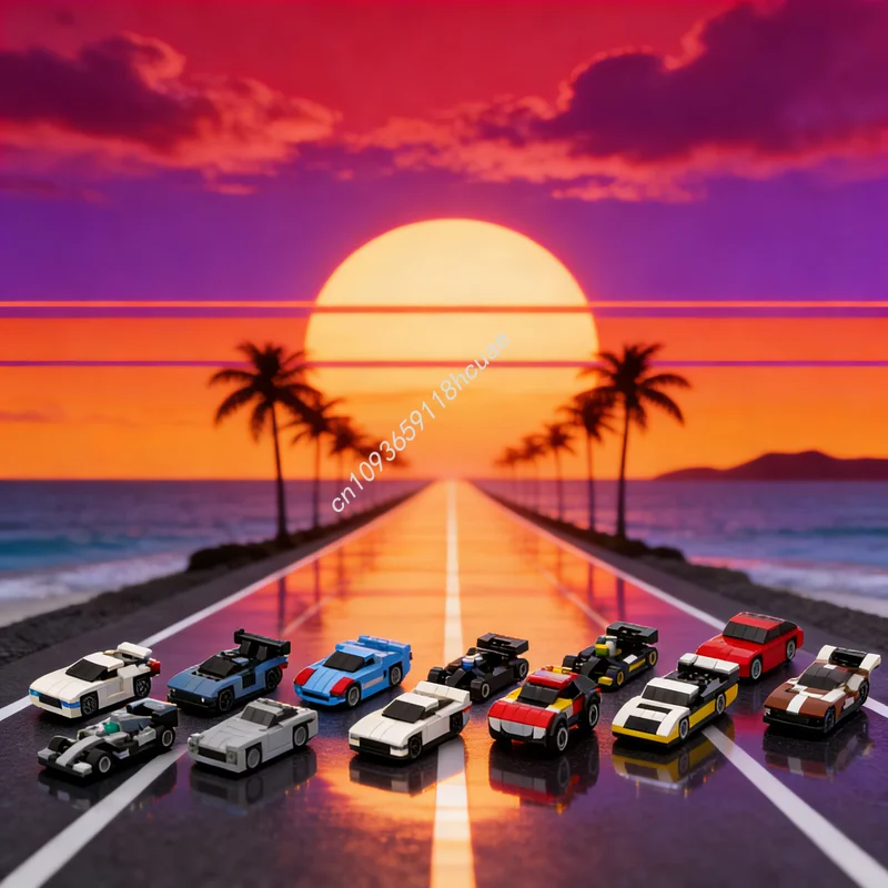 ชุดตัวต่อ MOC City Champions รถสุ่ม 5 แบบ รุ่นกว้าง 5 สตั๊ด ของเล่นตัวต่อสถาปัตยกรรม DIY ของขวัญคริสต์มาส เสริมสร้างการเรียนรู้ 1145 ชิ้น