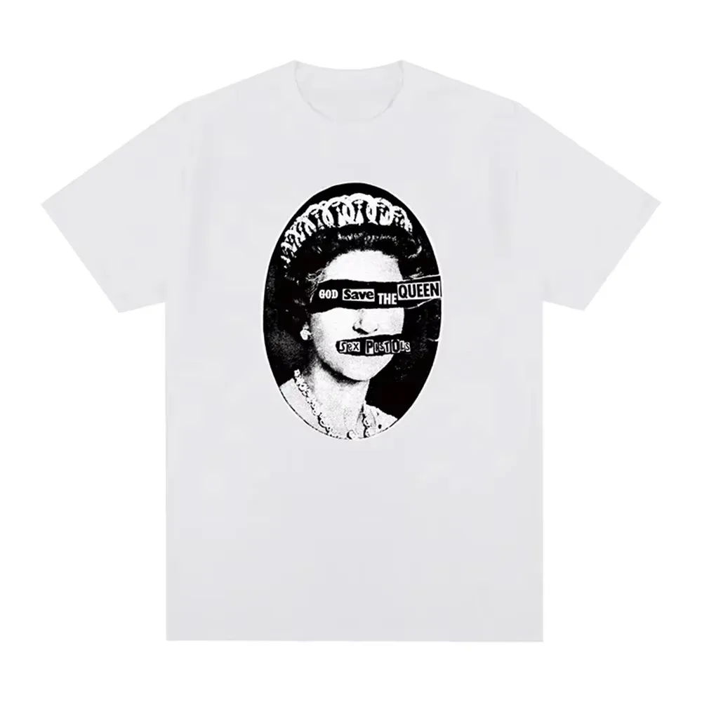 2026 Fashion New God Save Queen Sex Pistol T-shirt Pure Cotton Men's T-shirt New Round Neck T-shirt Pure Cotton Neutral T-shirt