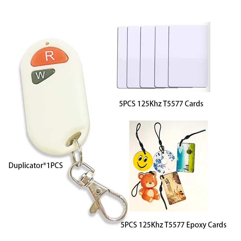 Мини-ридер Rfid-карт, писатель, копир, идентификационные метки, программатор со световым индикатором, 125 кГц, EM4305 T5577, брелок для ключей, дубликатор