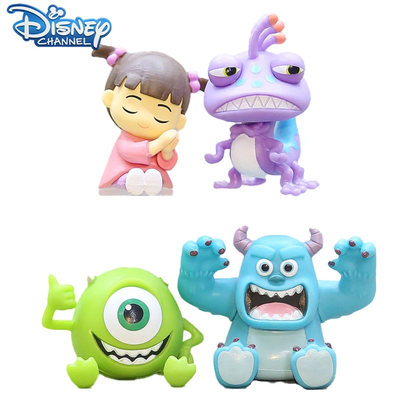 4Pcs University Monsters Inc Figures James P. Sullivan Anime Action Figure Michael Wozosky Randall Boggs Q Version Model Toys