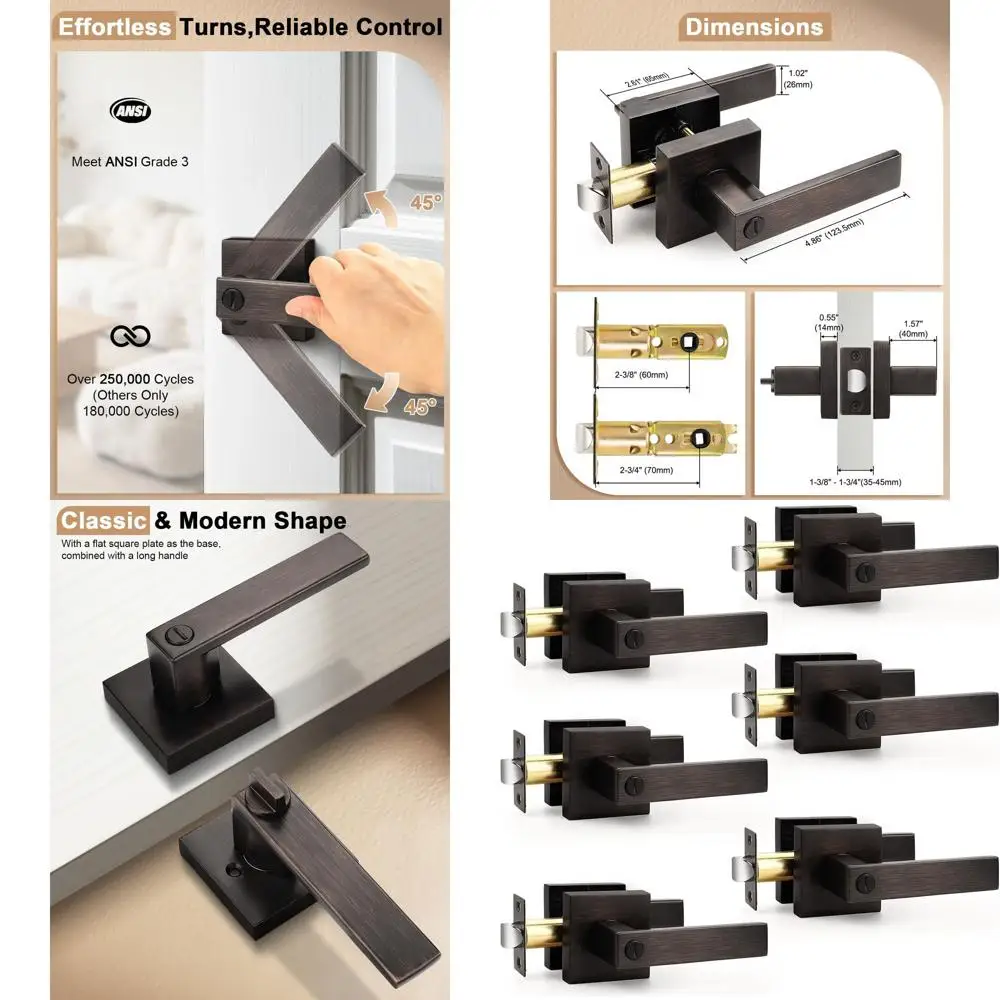 

Сверхмощные масляные бронзовые рычаги для конфиденциальности, упаковка из 6 штук, универсальные для внутренних дверей