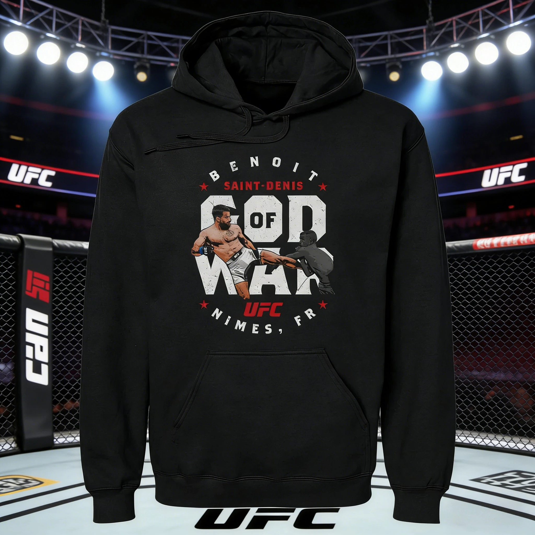 

Осень/зима 2026, UFC Benoit Saint Denis, боевая толстовка с рисунком, женская модная свободная повседневная хлопковая теплая толстовка, пальто унисекс