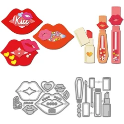 Lip Lipstick Cutting Dies Kiss Mouth Metal Cutting Dies Women Cosmetics Carbon Steel Stencil Template for Paper Card Making