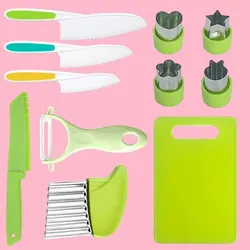 Kids Cooking Cutter Set Kids Knife Toddler Plastic Fruit Knives Children DIY Peeler Tools Kitchen Accessories