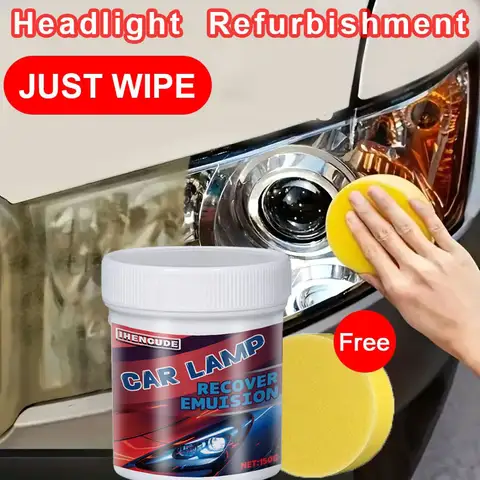Car Headlight Restoration and Polishing, Headlight Cover Scratch Removal and Repair Cleaning Paste, Oxidation Removal Headlight Polishing Liquid
