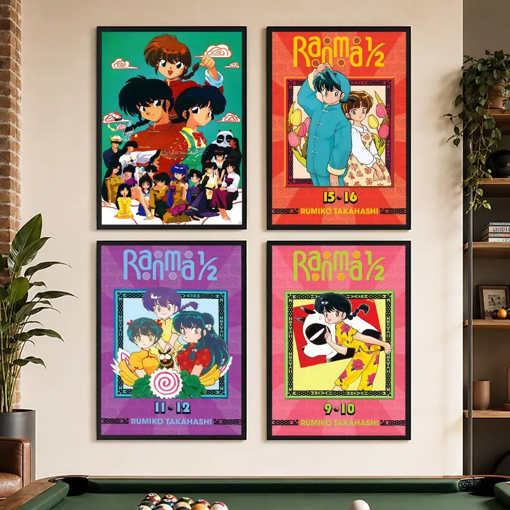 Anime R-Ranma 1 2 Poster Peel And Stick Matte Self Adhesive PVC Waterproof Removable Frameless Bedroom Living Room