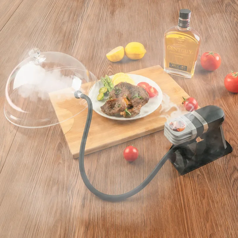 Molecular Cuisine Handheld Smoke Gun Charged Smoker Sawdust Vacuum Smoker