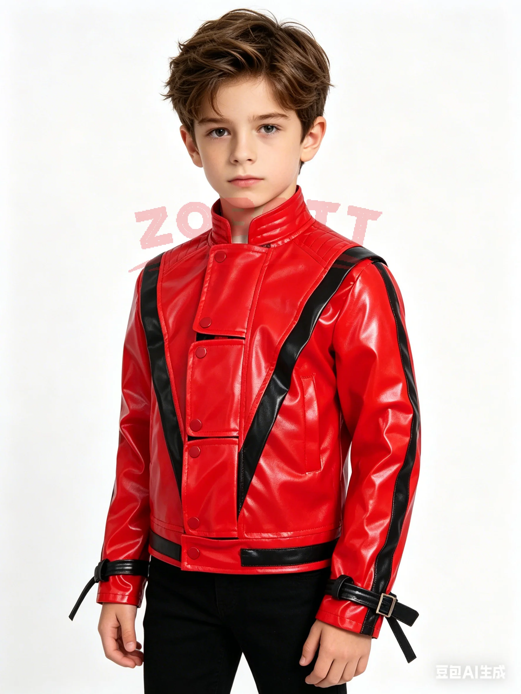 Halloween Costumes Zembie Cosplay Red Leather Jacket Michael Jackson Thriller Night Outwear Kids
