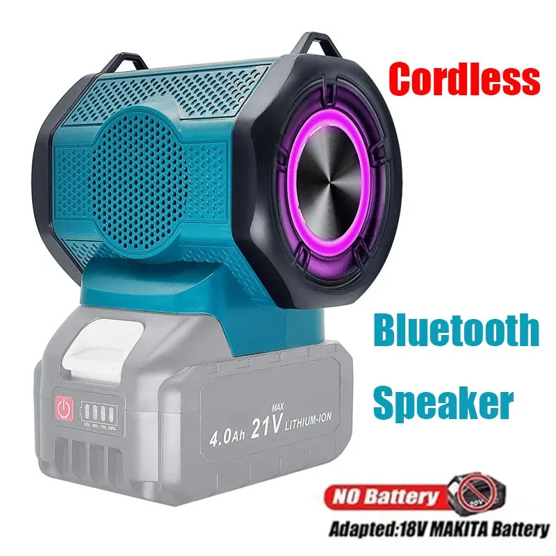 Cordless Bluetooth Speaker Portable Loudspeaker Amplifier for Makita 18V Battery Surround Player Outdoor Camping and Parties