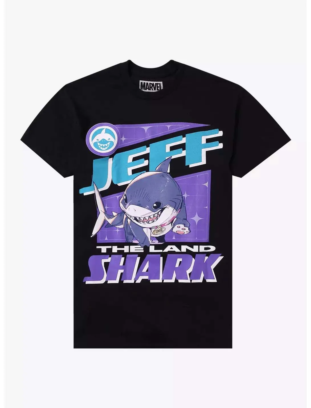 أعجوبة حقيقية 2026 جديد الكرتون لطيف جيف لاند القرش غطاء كوميدي طباعة حجم كبير الرجال قصيرة الأكمام فضفاضة تي شيرت غير رسمي