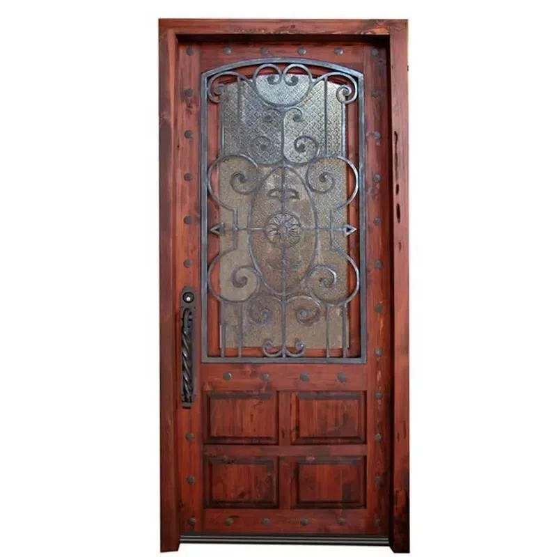Solid Teak Wood Exterior Door High Quality Wooden Front Entry Door for Home Villa Outdoor Main Entrance Durable Natural