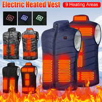 Winter Warm Heated Vest for Men Women 9 Heating Zones USB Charging Heated Jacket Bodywarmer for Motorcycle Ski Camping Outdoor 
