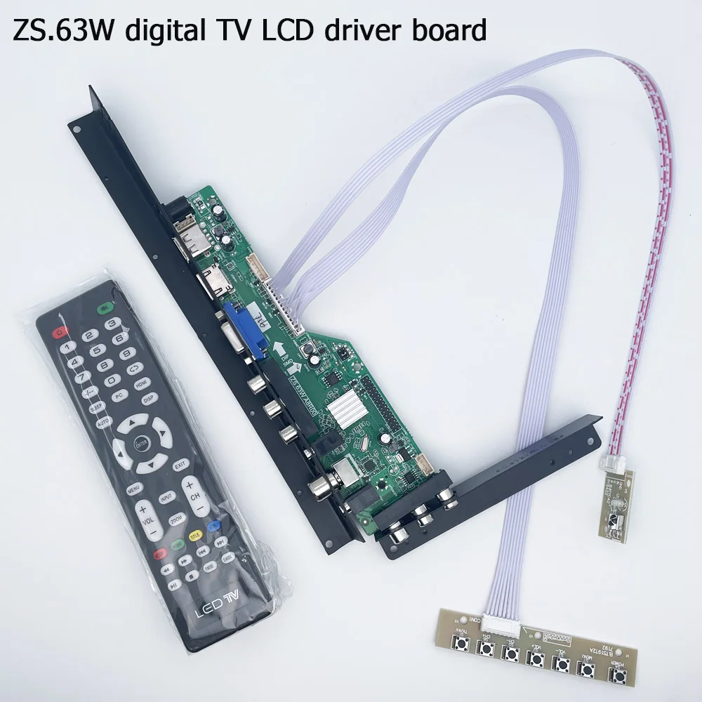 

ZS.63W.A8R00 универсальная плата контроллера ЖК-дисплея DVB-T2/T/C плата драйвера цифрового телевизора с перегородкой по положению отверстия