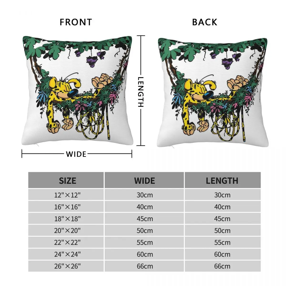 Spirou Marsupilami In Hammock Square Pillowcase Polyester Linen Velvet Pattern Zip Decorative Car Cushion Cover Wholesale