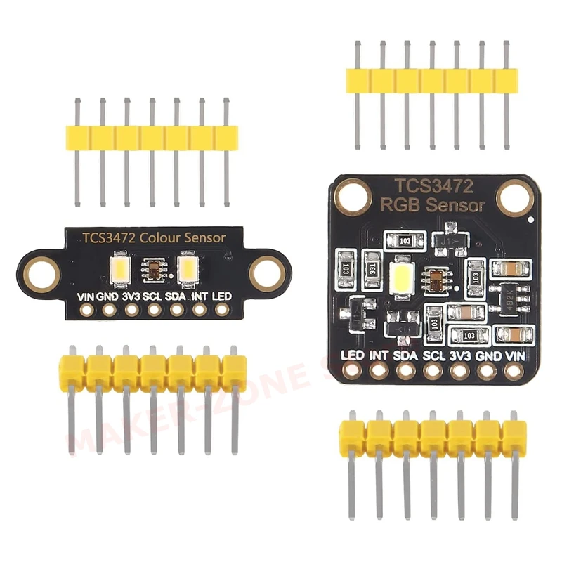 4pcs TCS-34725 TCS34725 RGB Light Color Sensor Colour Recognition Module RGB Color Sensor with IR Filter for Arduino STM32