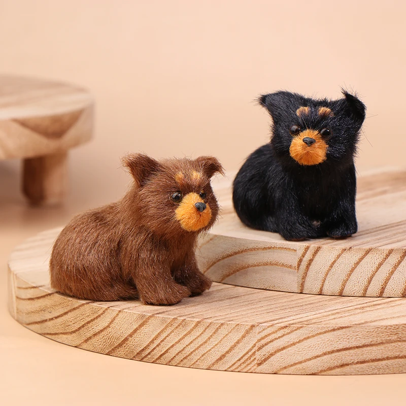 Cute Simulation Brown Bear Animal Figurines Model Miniature Animal Ornaments Christmas Gift Christmas Tree Decor