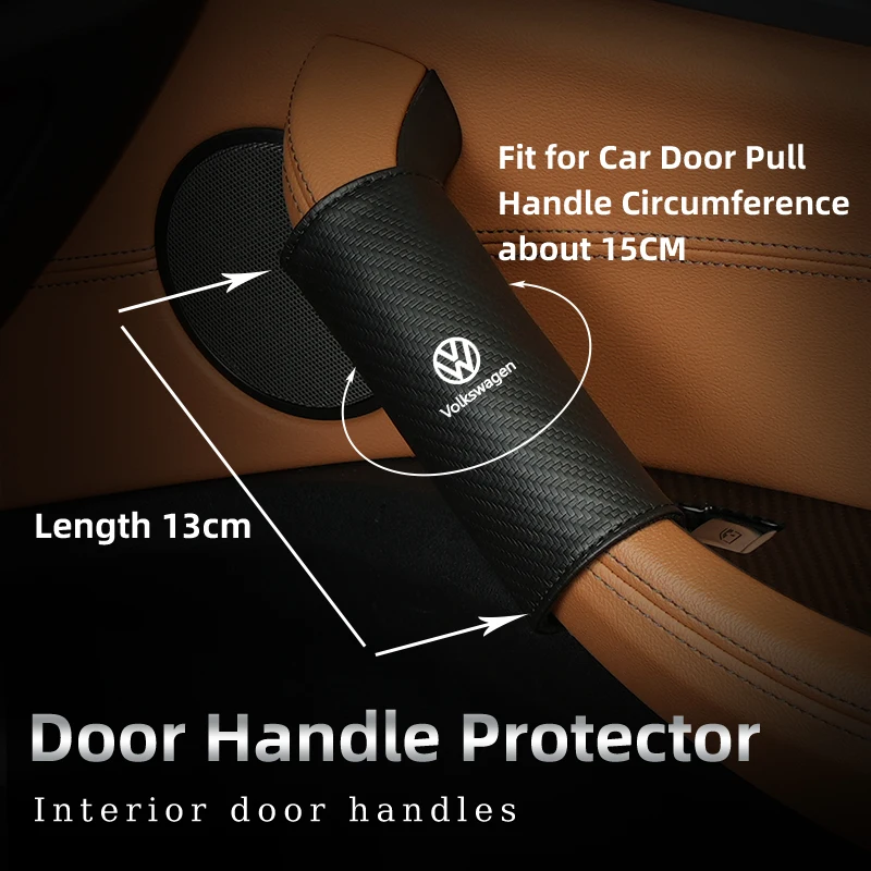 Car Door Inner Handle Protective Cover Leather Protector Case For Volkswagen VW Passat Golf Tiguan Polo Scirocco Jetta Touareg