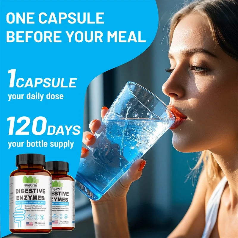 Добавка для пищевых ферментов — способствует впитыванию питательных веществ, пищеварения и здоровья кишечника для взрослых, мужчин и женщин.