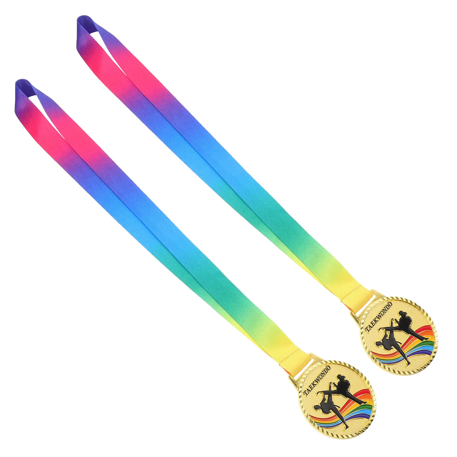 

2 шт. золотые медали для победителей соревнований по тхэквондо, металлические награды для мальчиков и девочек, сувениры для спортивных мероприятий по боевым искусствам