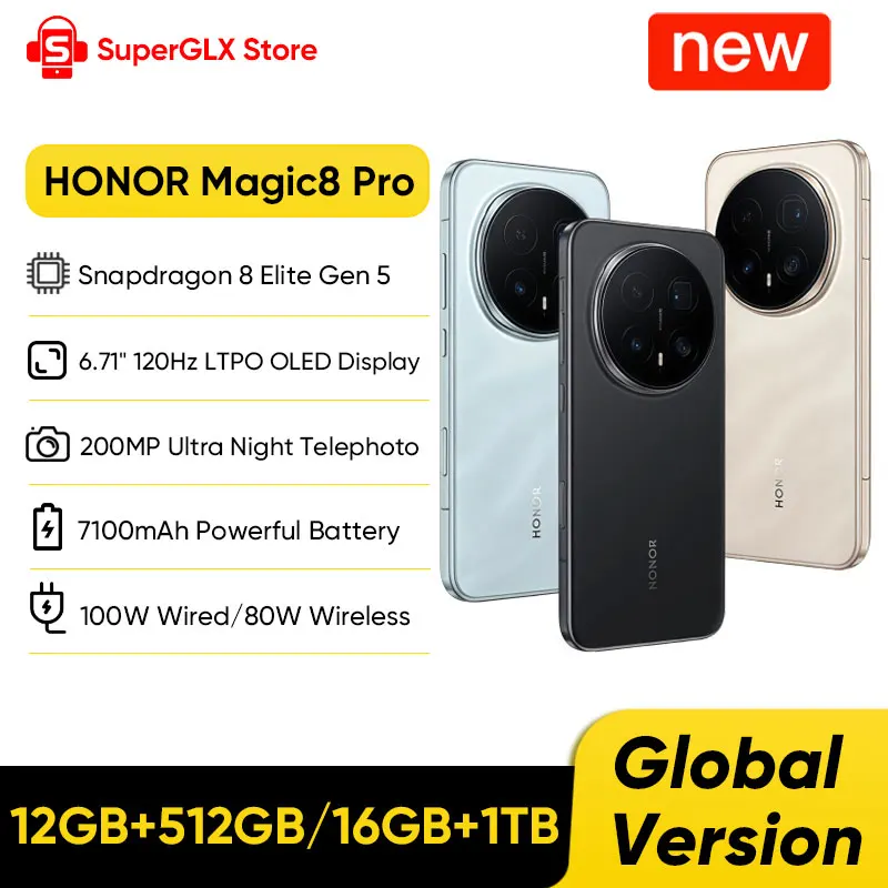 HONOR Magic8 Pro Global Version Snapdragon 8 Elite Gen 5 6.71
