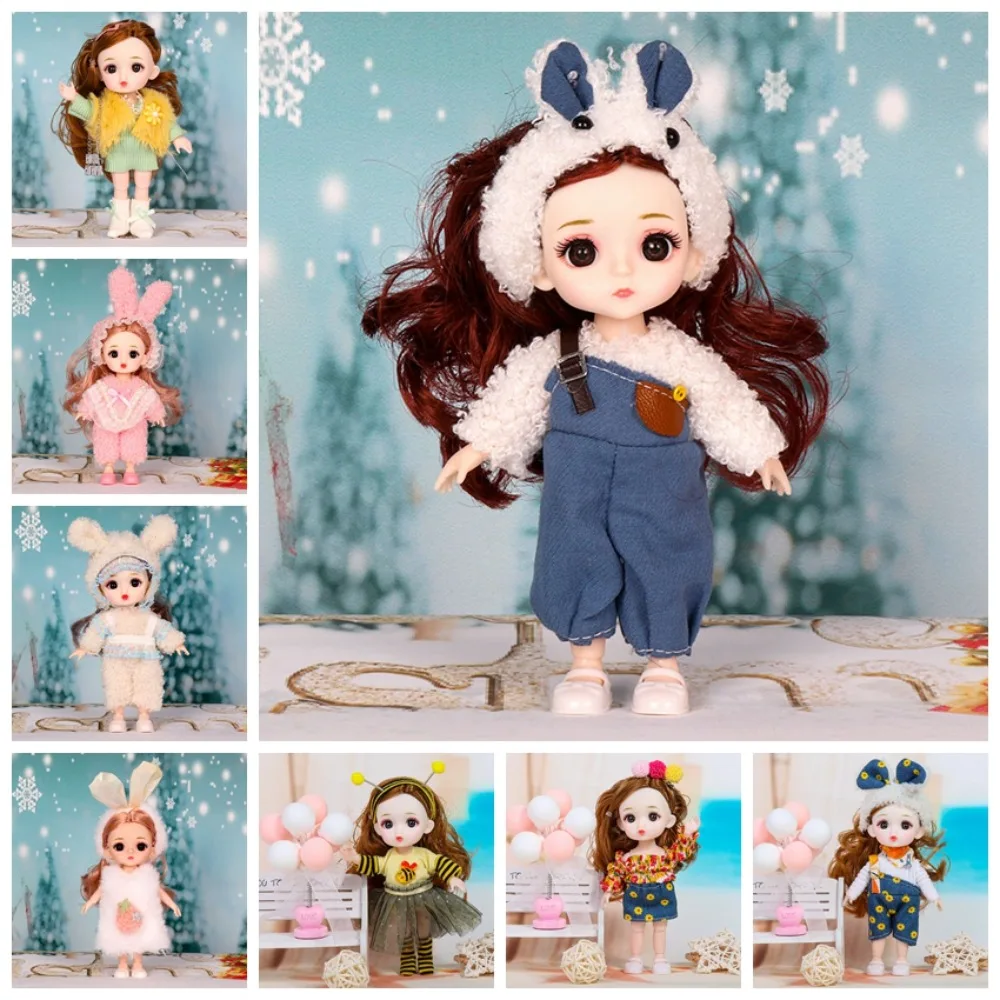 Leuke Grote Ogen 16 cm BJD Pop 16 cm Figuur 1/12 Schaal Beweegbare BJD Pop Zoete Beweegbare Bjd Mini 16 cm Pop Diy Geschenken