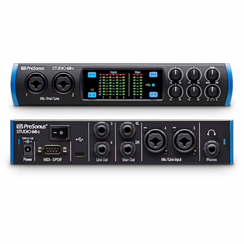 PreSonus Studio 68c professional external sound card with metering and monitoring Function for Live dubbing recording studio