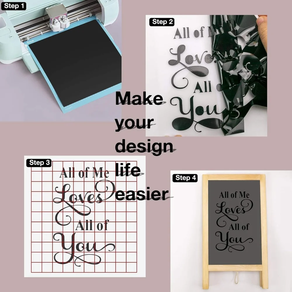 3 pcs/4 pcs 12x12in ไวนิลหลากหลายตัดสําหรับ Cricut Maker 3/ Maker/สํารวจ 3, กาวตัดสําหรับทําโครงการ DIY