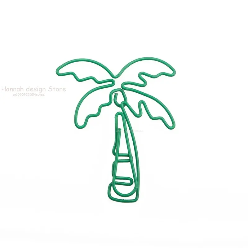 50pcs Coconut Tree Paper Clip Tree Shape Pin Special-shaped Pin Cute Paper Clips Decorative Metal Clip Planner Clips Paperclip