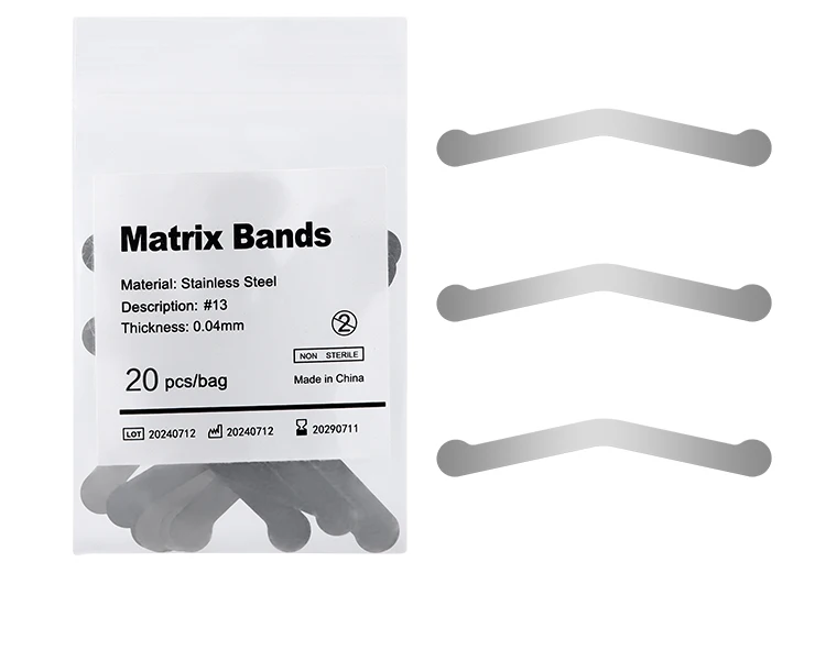20PCS Dental Matrix Bands Rand Höhe Große Erhöhte Krümmung Schnitt Konturierte Matrizen Zahnmedizin Restaurierung AZDENT – Detail 7