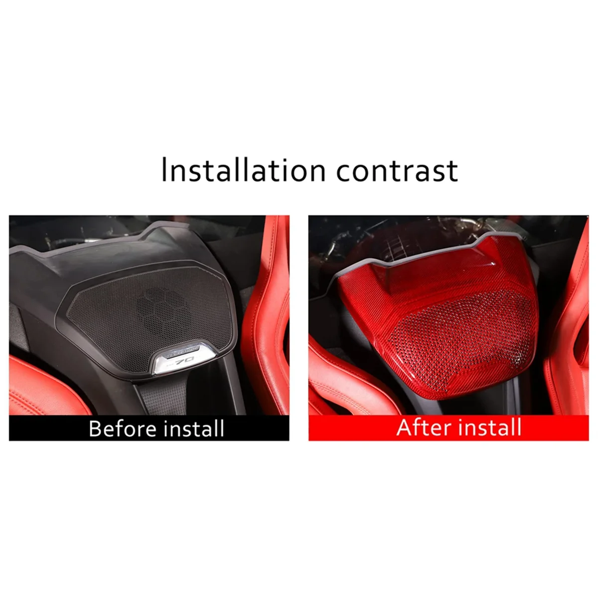 Carbon Fiber Rear Speaker Cover Trim for C8 1LT Coupe 2020-2023 Accessories,Red