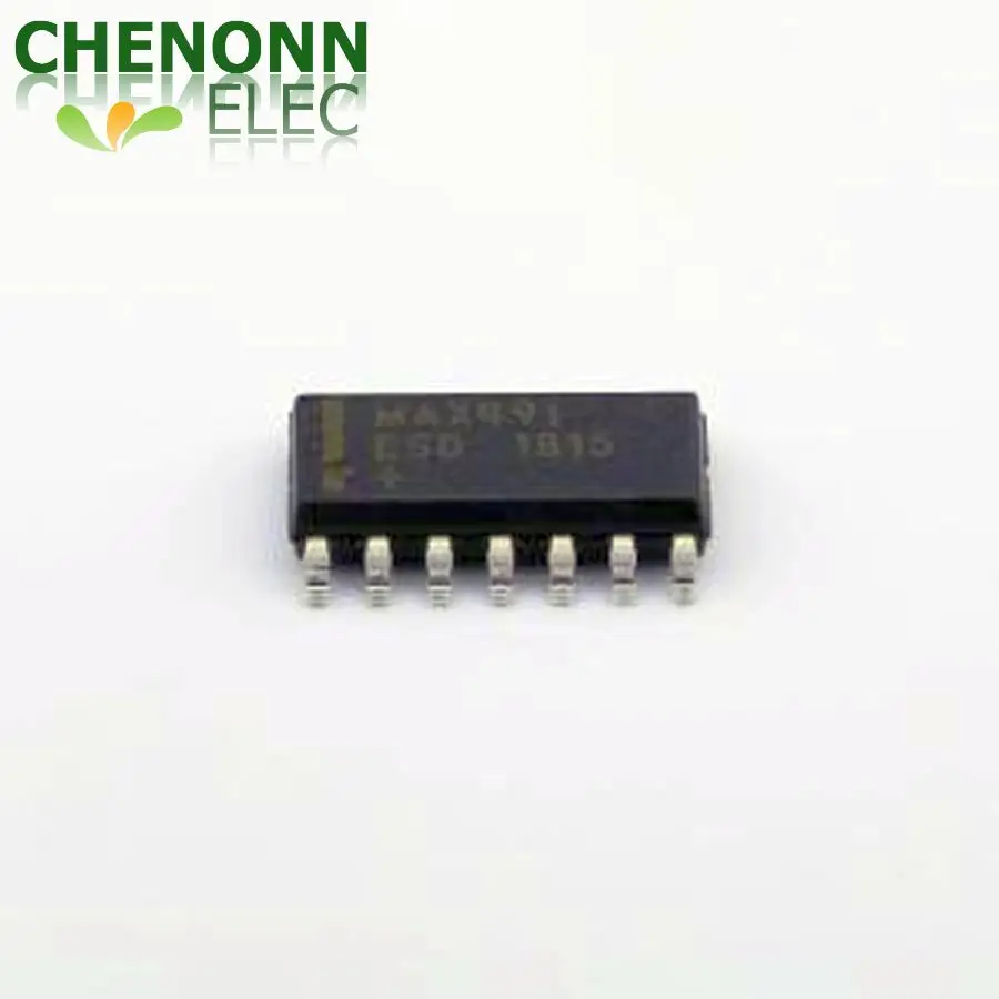 10PCS/LOT MAX491ESD+T (Drivers, Receivers, Transceivers)