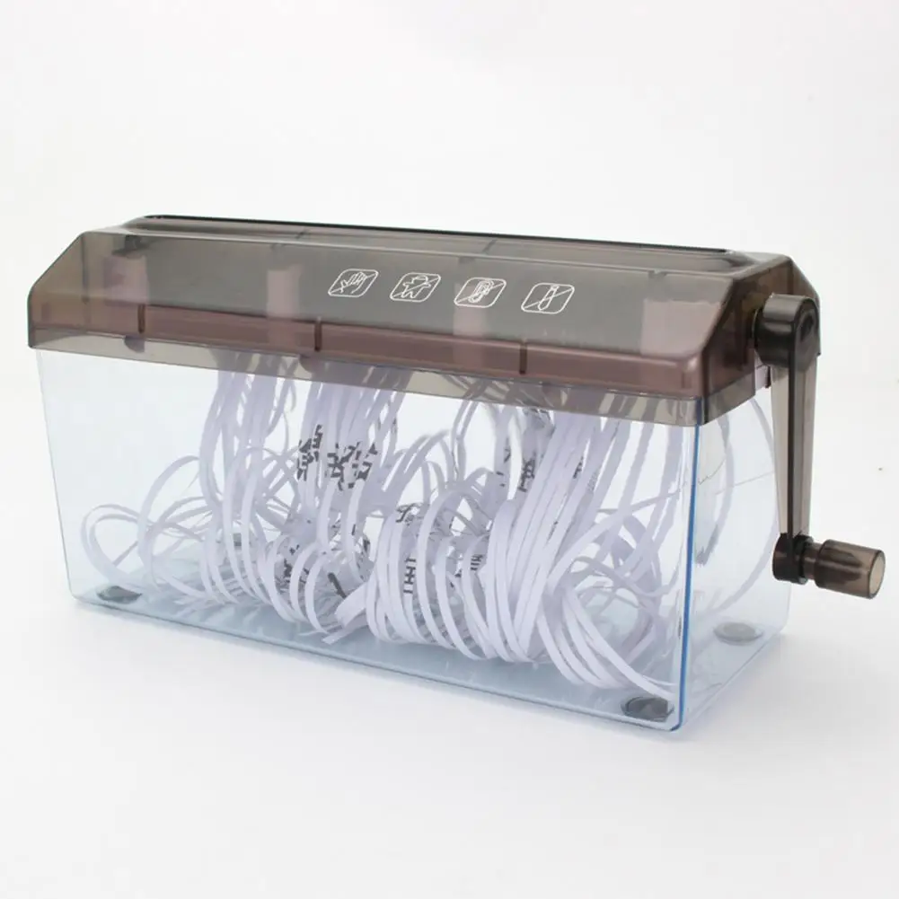 Non-electric Paper Shredder Paper Shredder A4 Paper Hand Shredder Strip Cut 3mm Portable Document Cutter Home Office Desktop