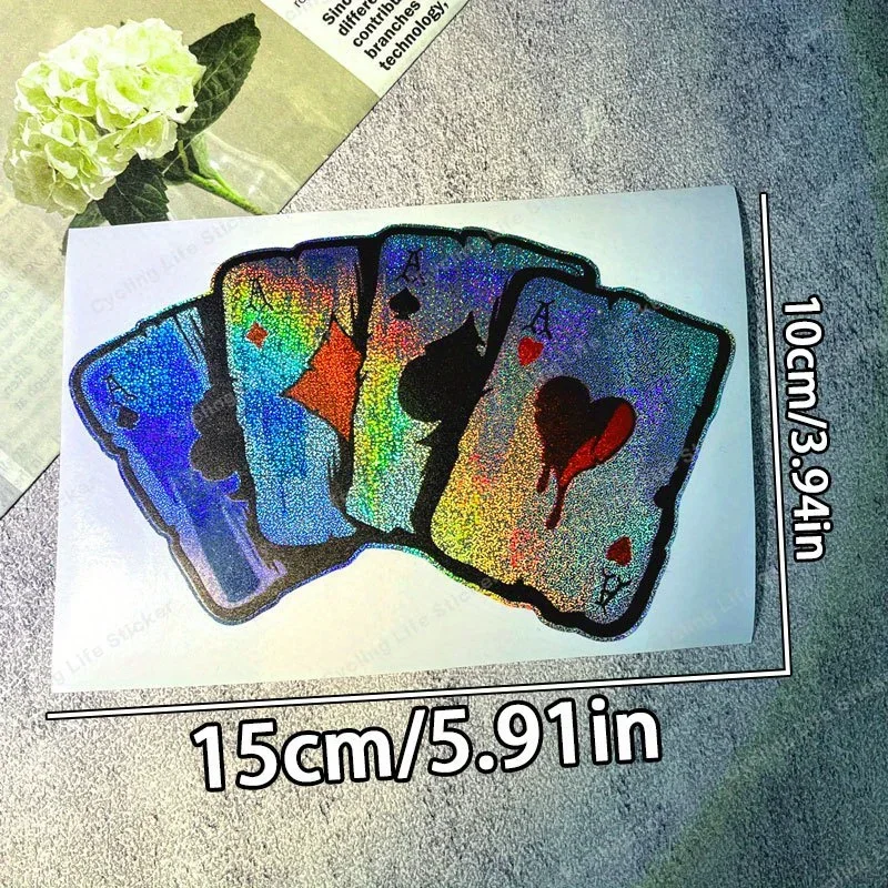 قطعة واحدة من ملصقات Ace Poker المجسمة، لافتة للنظر ونابضة بالحياة، مثالية لأجهزة الكمبيوتر المحمولة وزجاجات المياه وألواح التزلج والمزيد #1