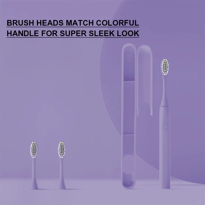 Ультразвуковая зубная щетка шести цветов, мягкая щетина, уход за деснами, дизайн контура зубов, 3 сменных насадки