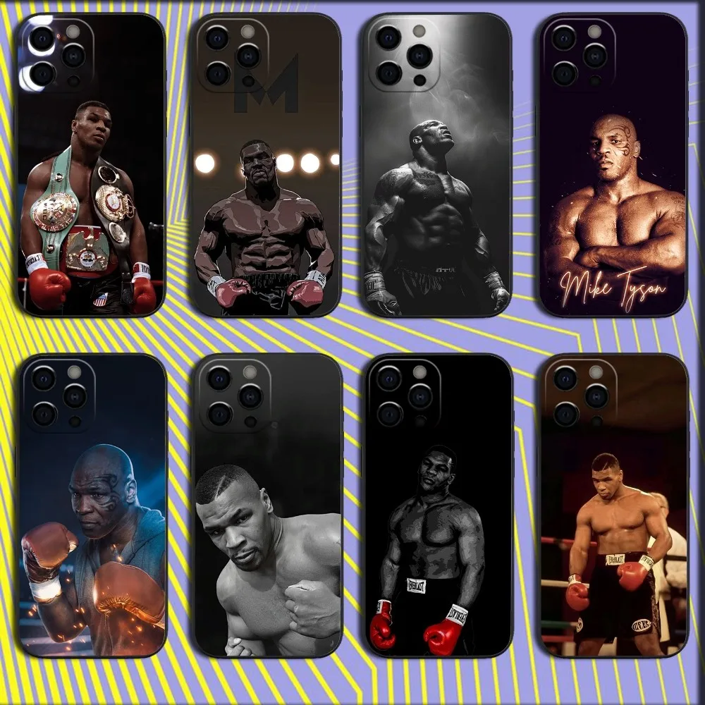 M-Mike Boxing T-Tyson Phone Case For iPhone 16,15,14,13,12,11,Pro,X,XS,Max,XR,Plus,Mini Soft Black Cover