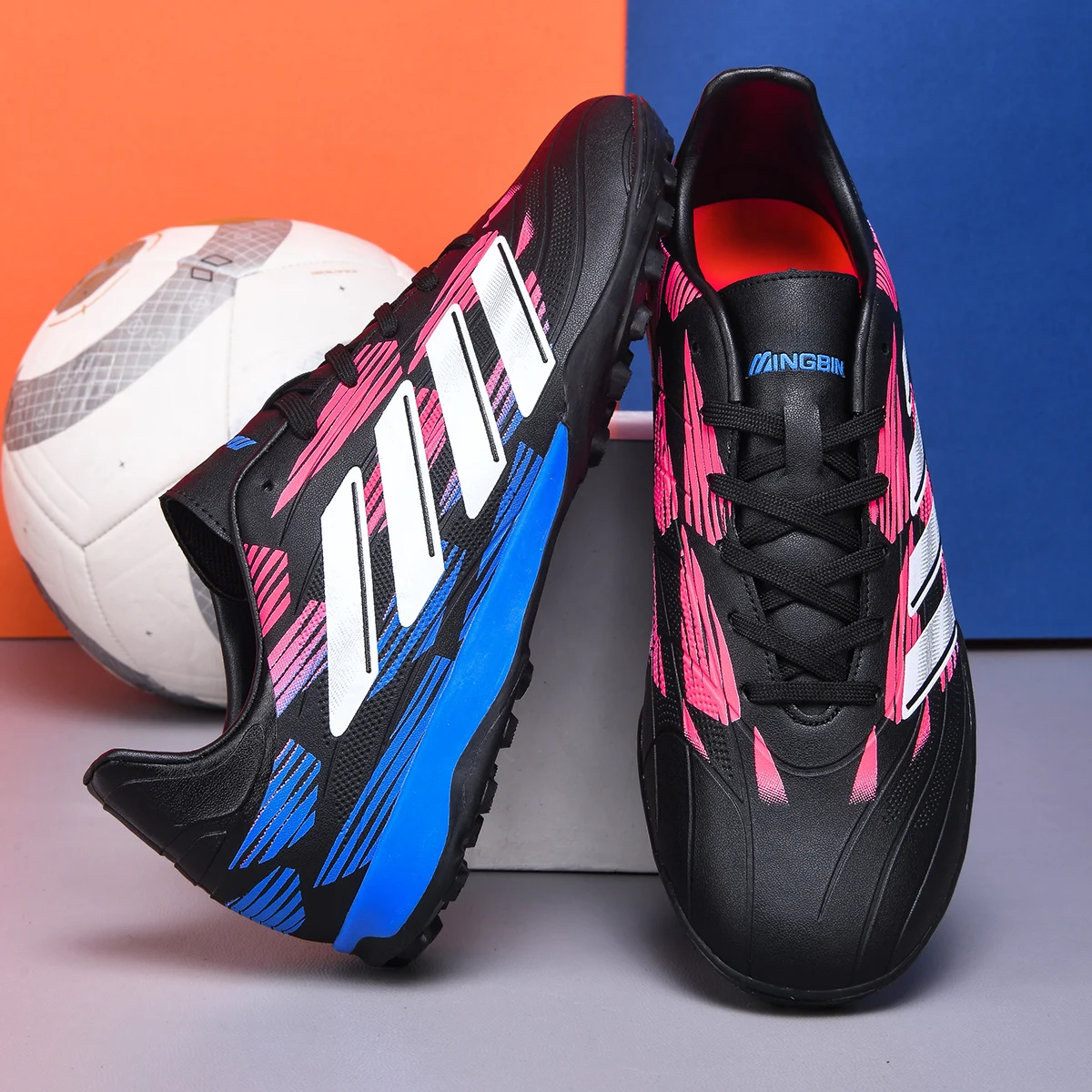 

2518 Turf Mens Football Boots Lace-up Non-Slip Football Shoes Youth FG/TF F50 Training Studded Fast Soccer Shoes for Boys