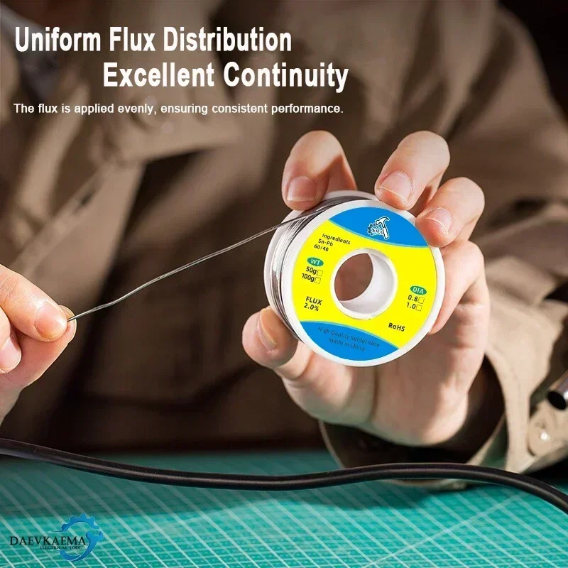 Tin Lead Flux Core Solder 60/40 25/75 50g Reel - Soldering for Circuit Board & Craft 0.8mm 1mm Optional