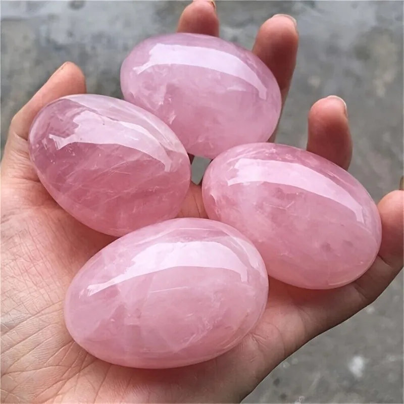 1pc Natural Rose Quartz Egg Jewelry Decoration Gifts for Parents Luck Miner Real Stone Lithotherapy Geology Accessories