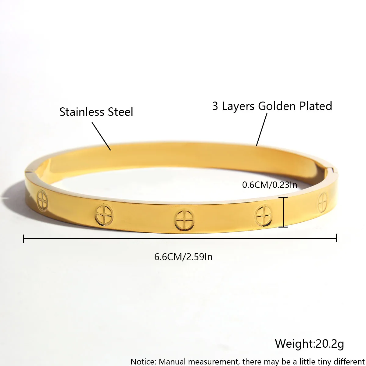 Mhs. sun einfache Kreuz Edelstahl Armreif kann Armband für Frauen Männer wasserdicht Gold Farbe tägliche Manschette Schmuck 1pc öffnen